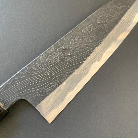 Santoku knife, Shirogami 2, Unryu Range Damascus finish - Tsukasa Hinoura