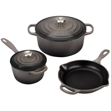 Le Creuset 5 Piece Signature Set w/Stainless Steel Knob - Oyster