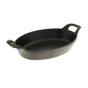 Staub Oval Roasting Dish - 8" x 5.5" -.75Qt - Graphite Grey